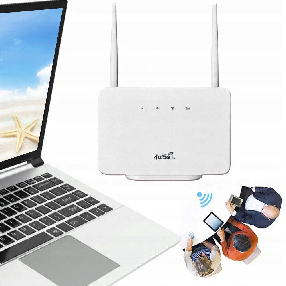 4G-LTE 802.11 b/g/n Wi-Fi 4G LTE router with 300 Mbit/s SIM cards White Batteries included no