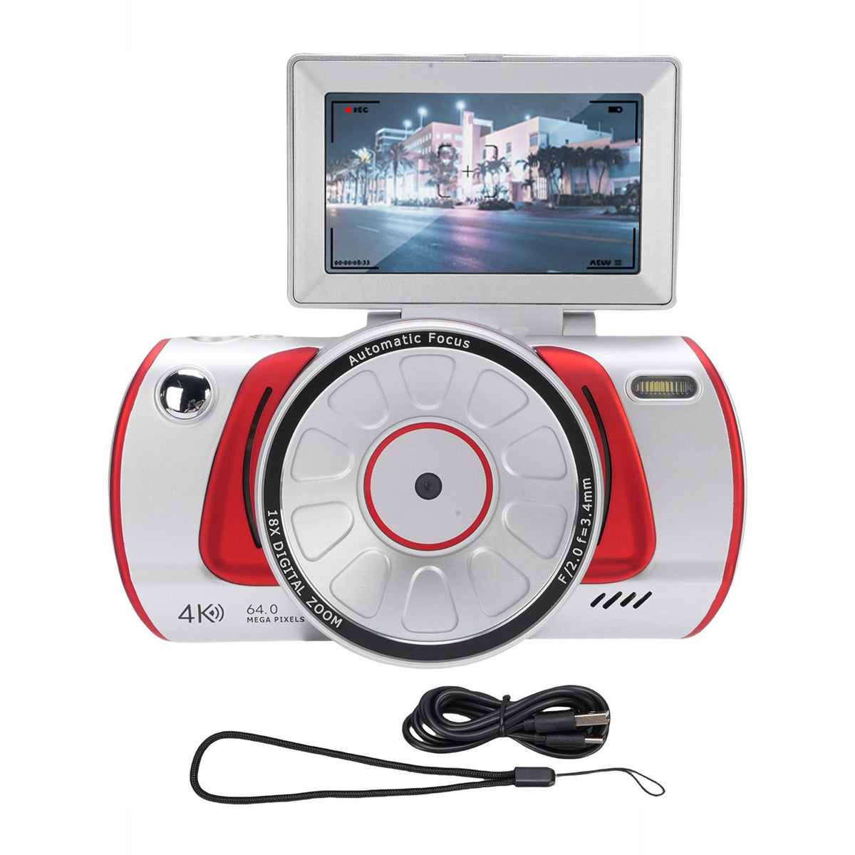 64MP 4K 18x Zoom WiFi Digital Camera 3 Inch Anti UR Flap Screen Brand no brand