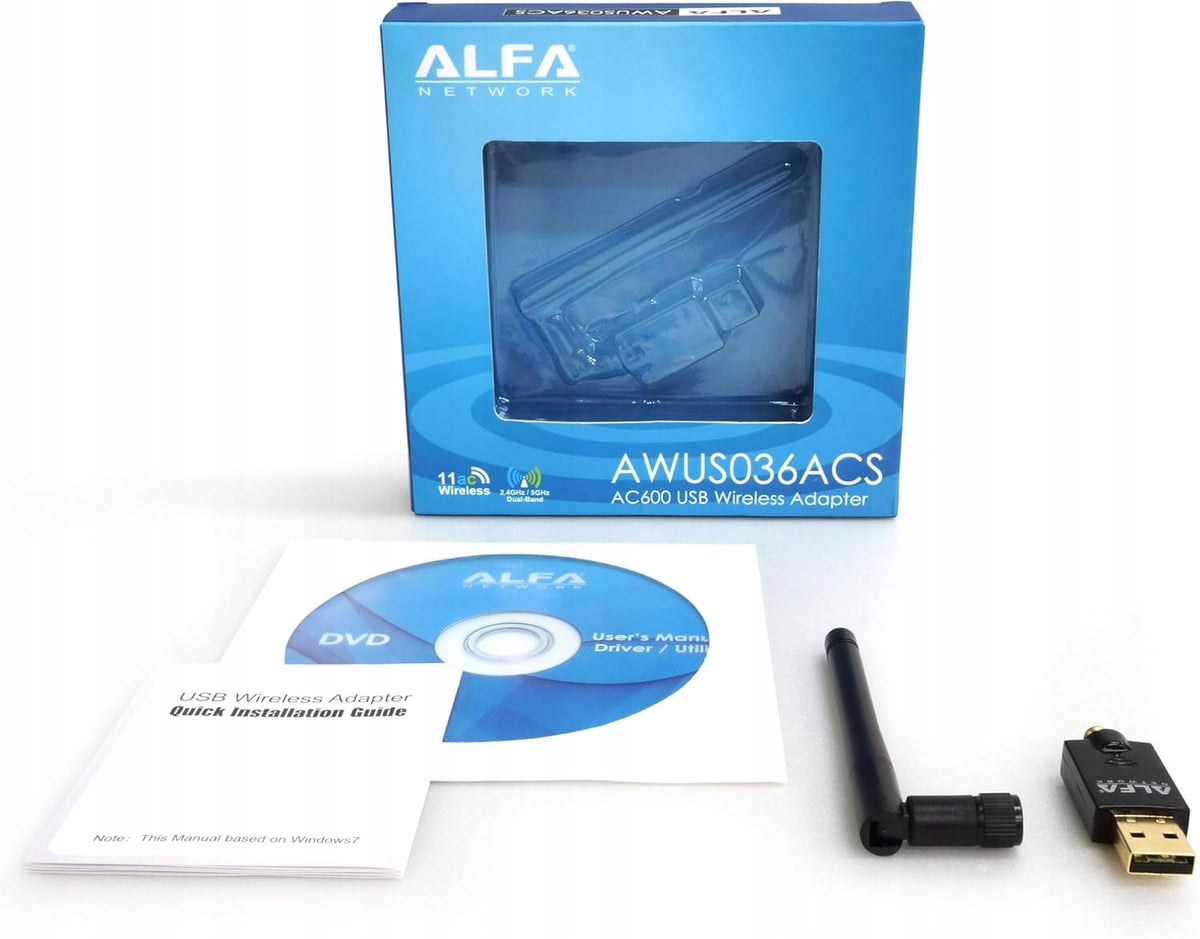 ALFA Network AWUS036ACS Wi-Fi 433 Mbps 802.11ac Dual Band USB Black Manufacturer no brand