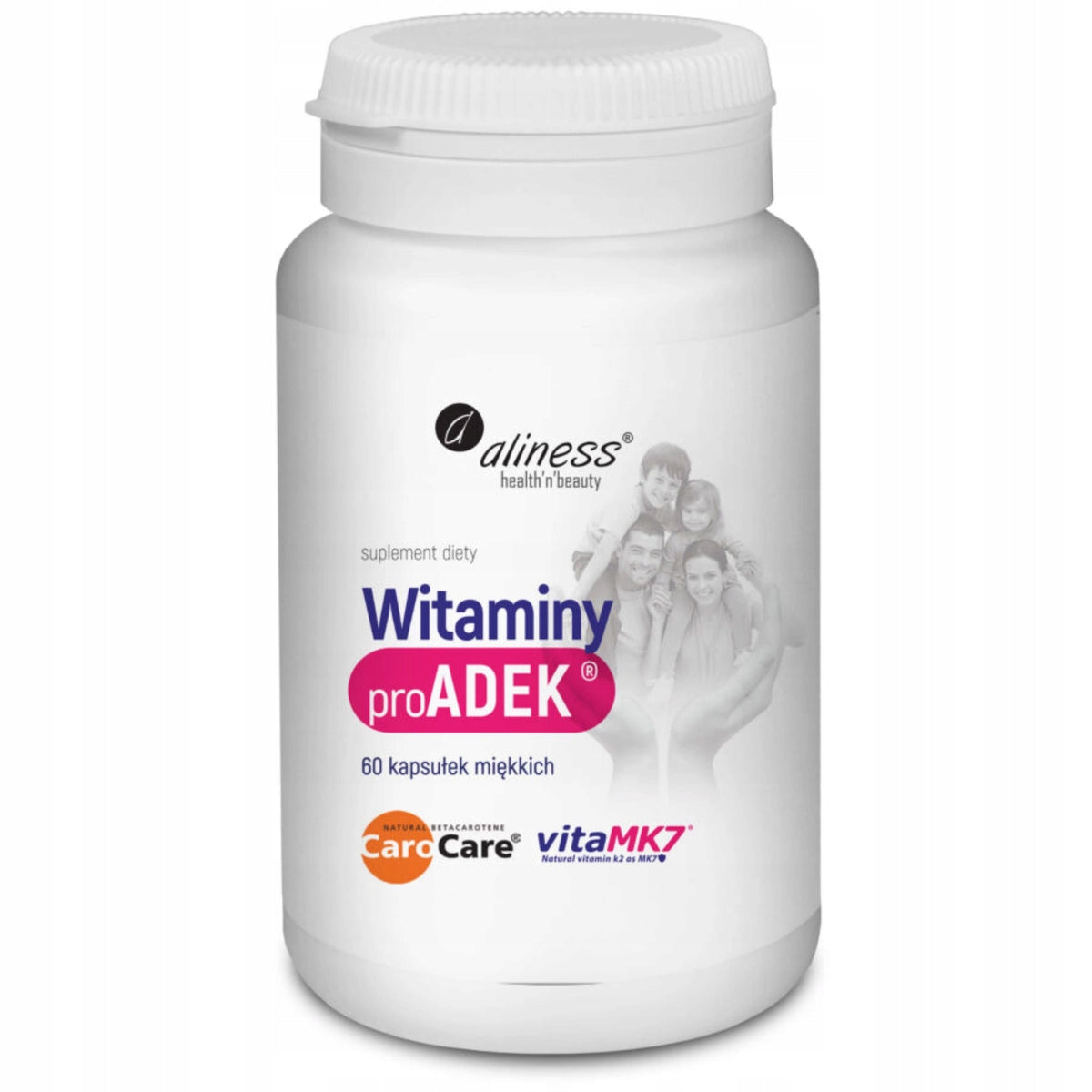 Aliness Pro ADEK Vitamin A D3 E K2 MK-7 COMPLEX Bone Resistance Vision 60k