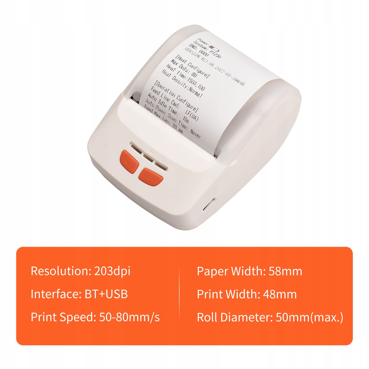 Bisofice Receiver Printer Portable 58mm Mobile AU Printer