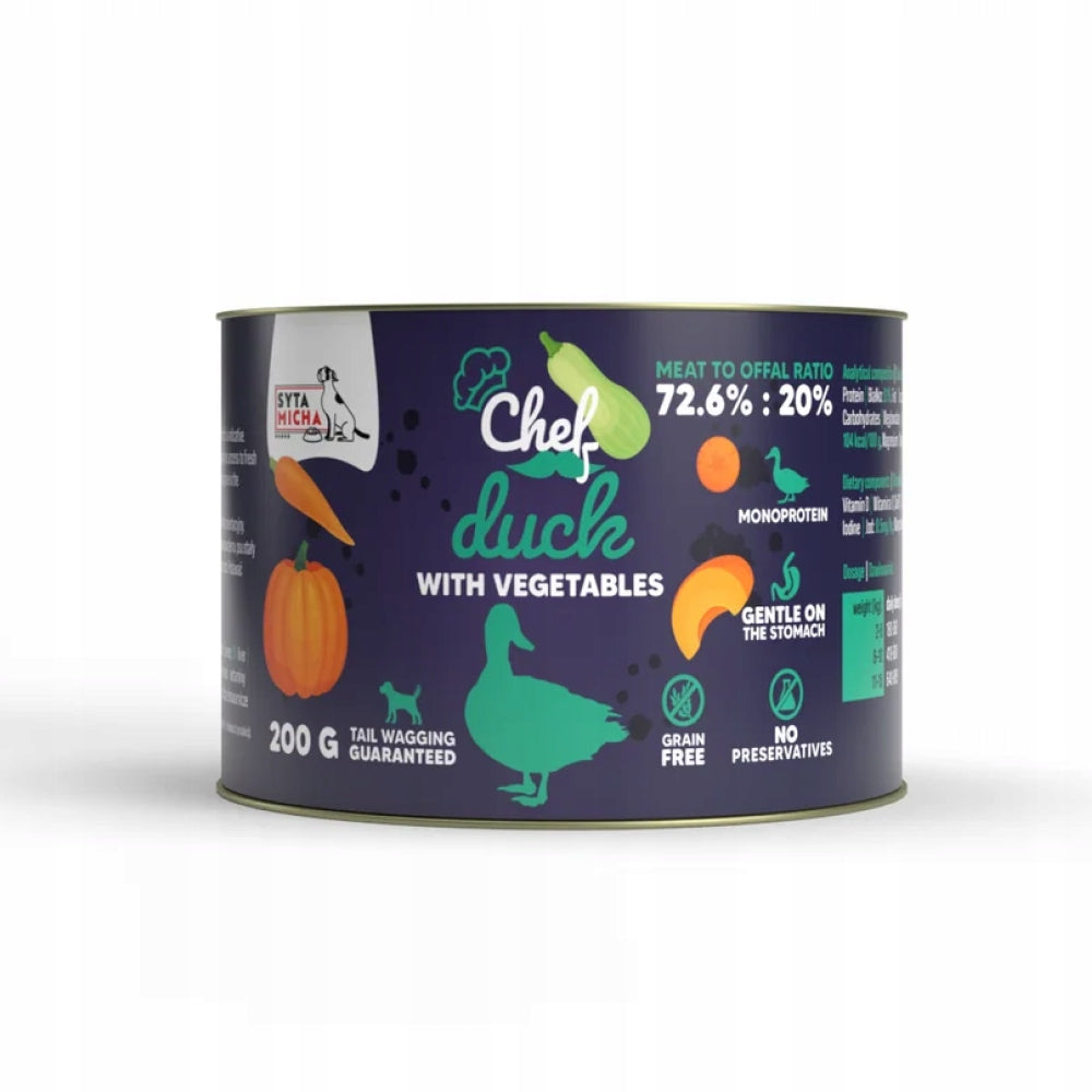 CHEF WET DOG FOOD - DUCK WITH VEGETABLES, 200G