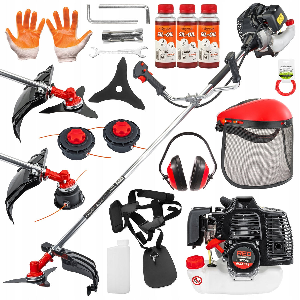 COMBUSTION SCYTHE TRIMMER SAW BRUSH CUTTER 6KM DISC HEAD SUSPENDERS LINE