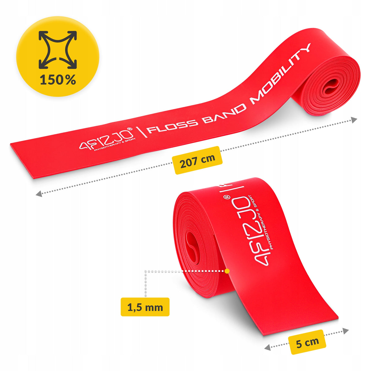 COMPRESSION TAPE FOR REHABILITATION FLOSS BAND MUSCLE RUBBER FLOSSING 1,5 MM Color red
