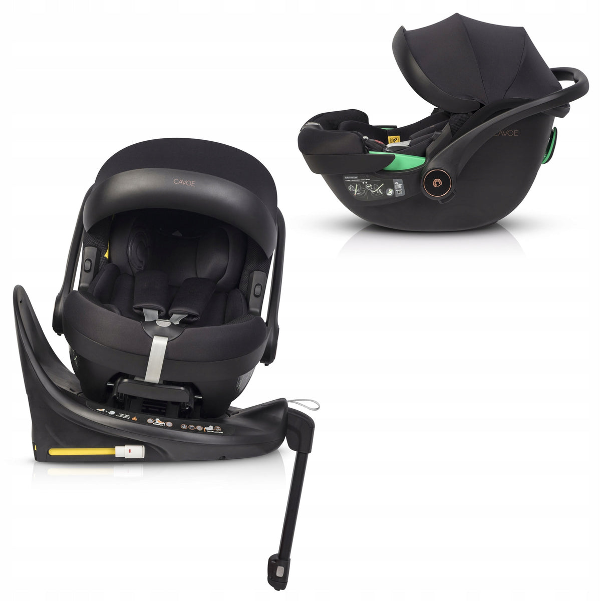 Car Seat 0-13 kg Cavoe Peu PRO Rotating Base + ISOFIX R129 ISIZE Brand Cavoe