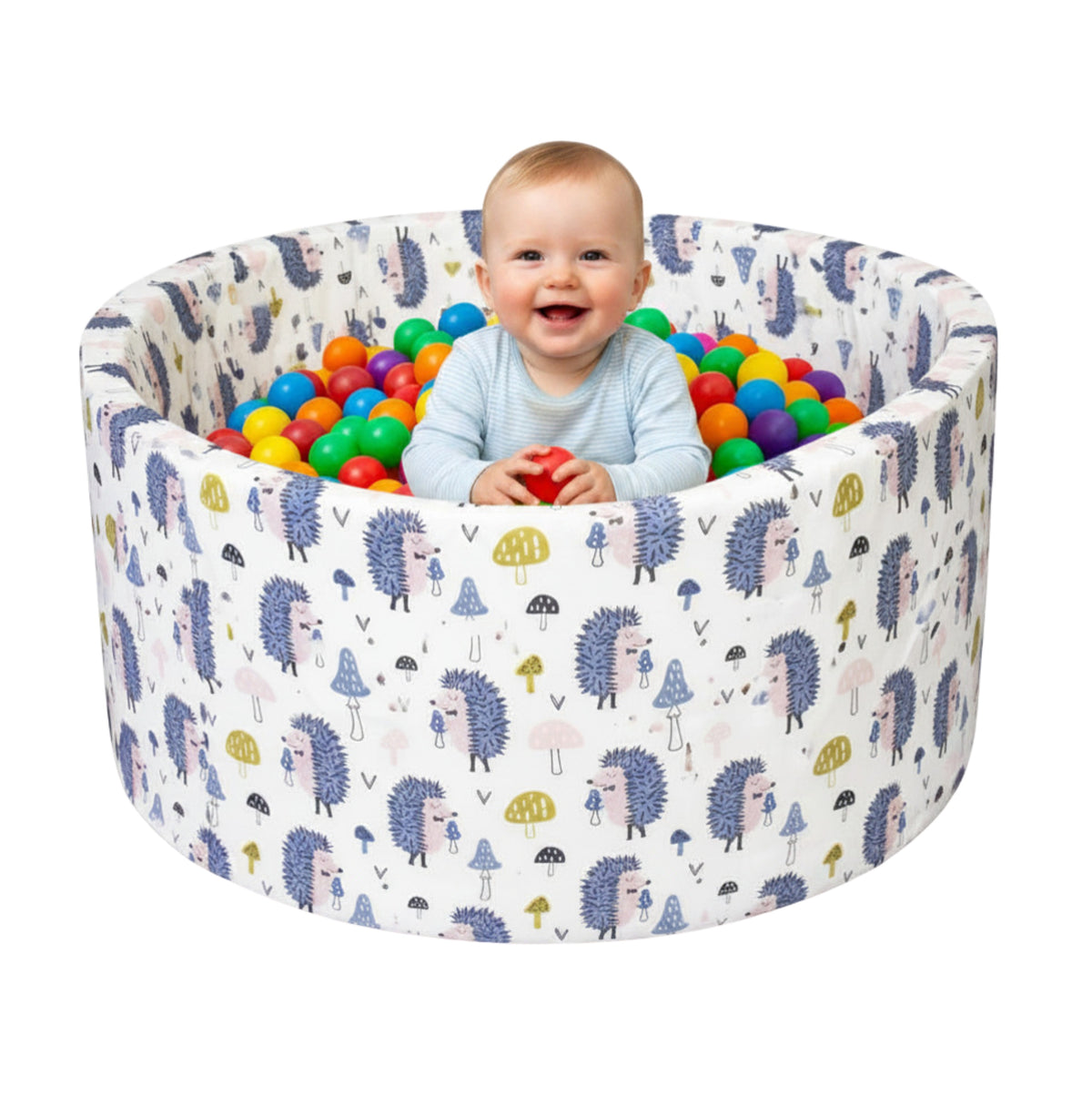Dry Foam Pool with Balls Aga 90x40cm for Children Balls Pattern Hedgehog