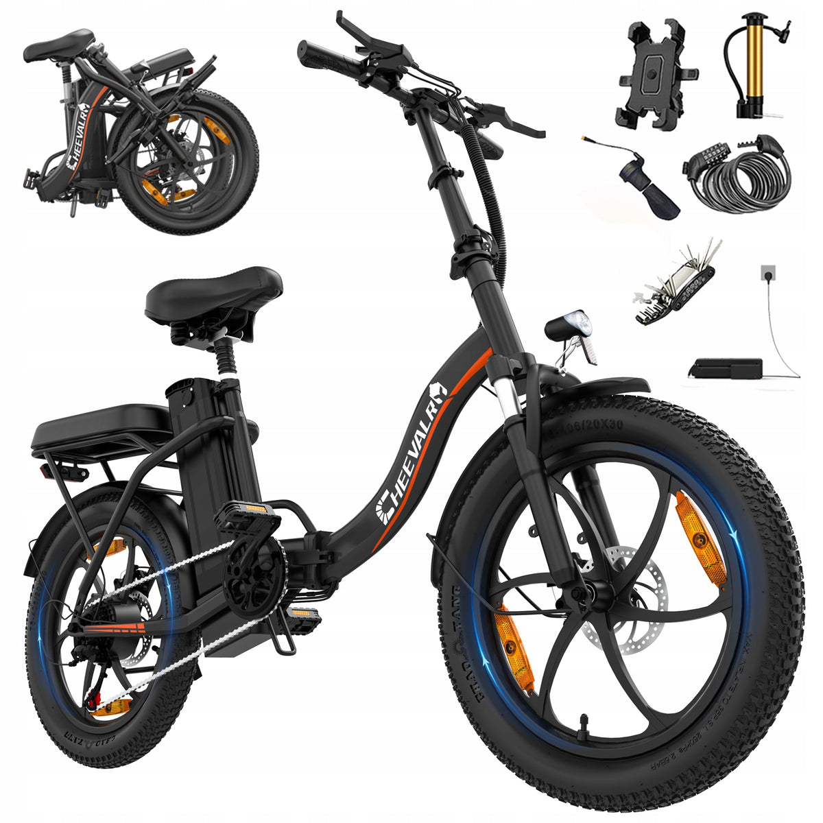 Electric Bike 250W 48V16AH 100HP 20" Fatbike Men's/Women's 7 Speed