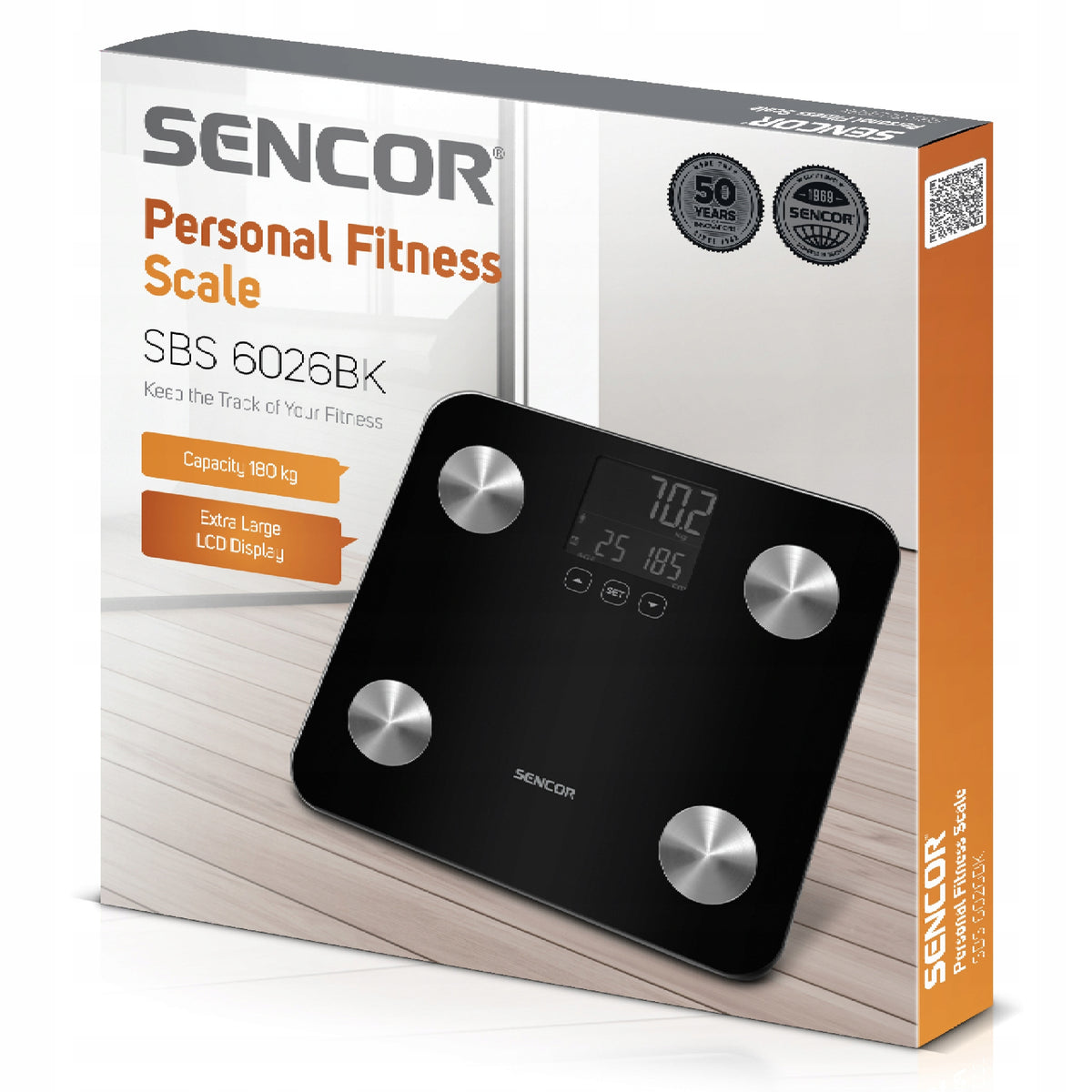 Electronic bathroom scale Sencor SBS6026BK fitness BMI 180kg LCD black Brand no brand