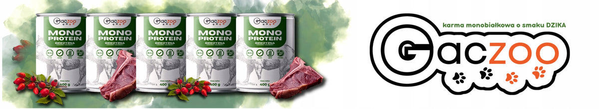 Gaczoo Mono Protein wet food for dogs wild boar 400g 484 Manufacturer code GACZOO Monobiałkowa karma mokra dla psa