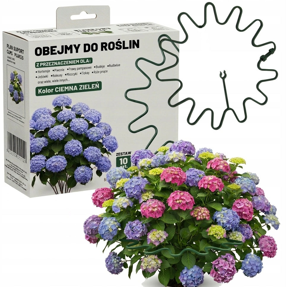 HYDRANGEA CLAMPS 10 pieces fi 6 GREEN SUPPORT RING PLANTS FLOWERS ROSES