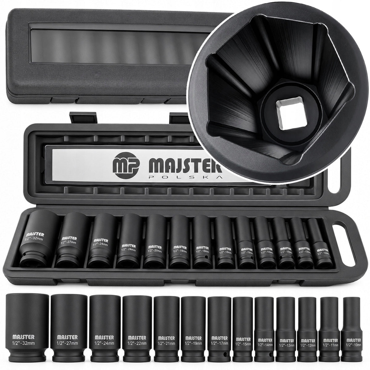 IMPACT CAPS IMPACT SOCKET SET 1/2 LONG 13EL 10-32MM MP0602