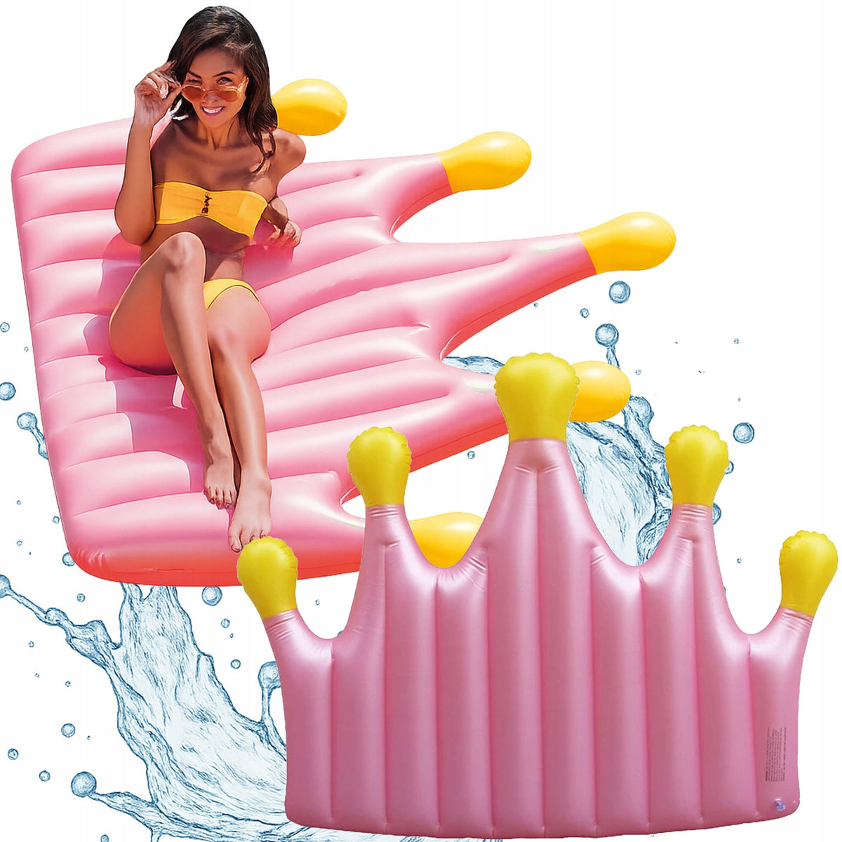 INFLATABLE MATTRESS CROWN 145x195CM FOR SWIMMING ON HOLIDAY BEACHES POOL WATER