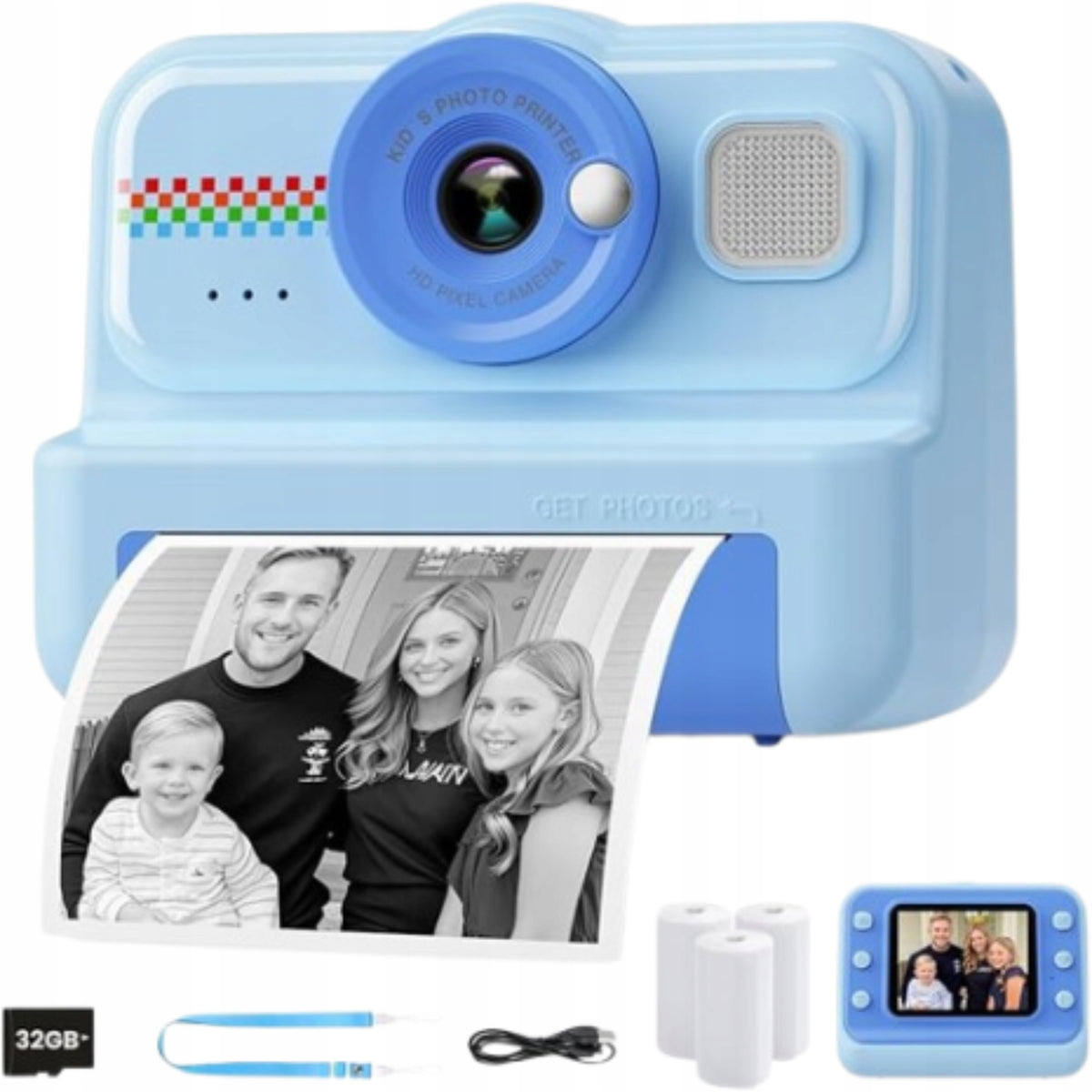 Instant Camera Kids Camera Instant Printing Videos Hd 1080P