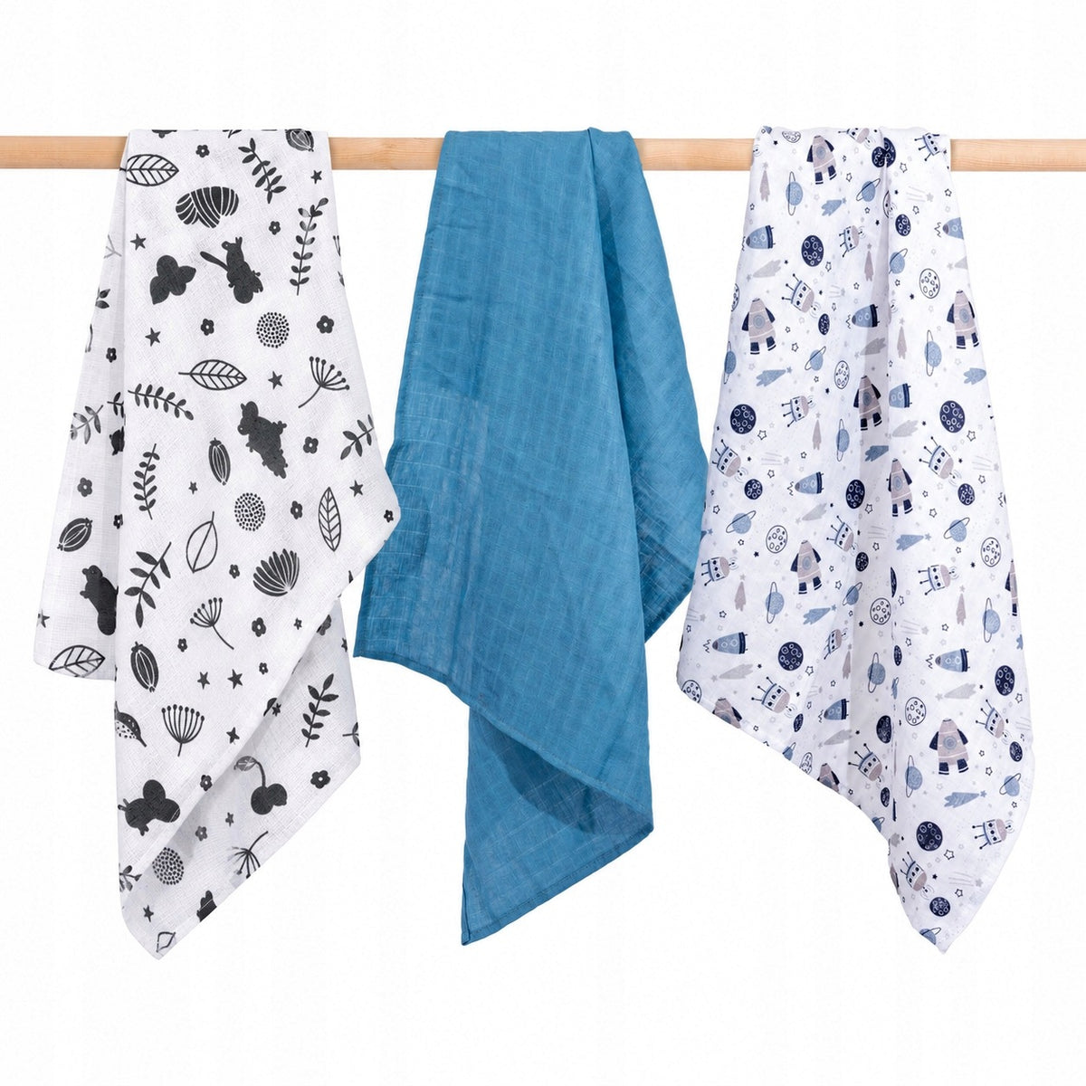 JUKKI 3PACK MUSLIN DIAPER 60 x 80 cm DIAPER SET 3 pcs. Packaging status original