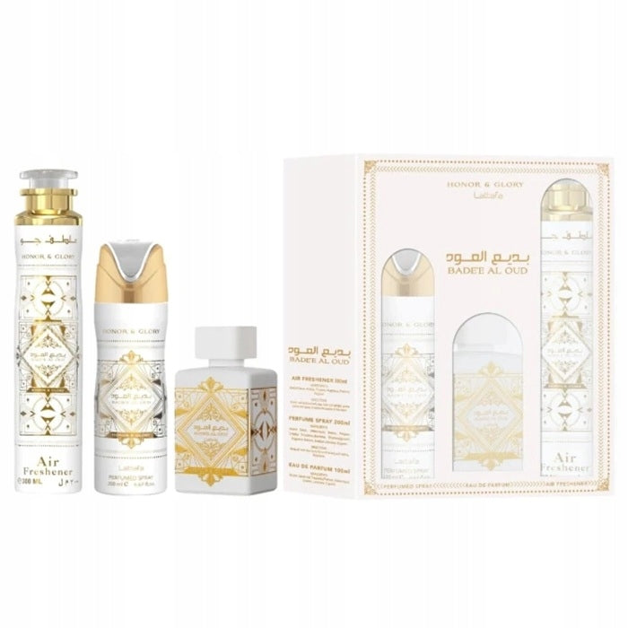 LATTAFA HONOR & GLORY BADEE AL OUD EDP 100ml + DEODORANT + FRESHENER