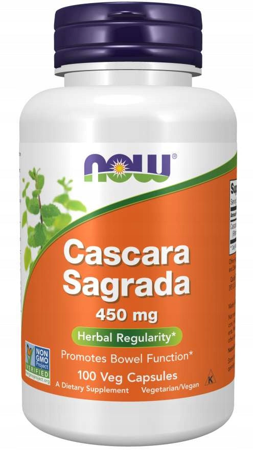 NOW Foods Cascara Sagrada Intestinal Shark Constipation Liver 450mg 100 vcaps