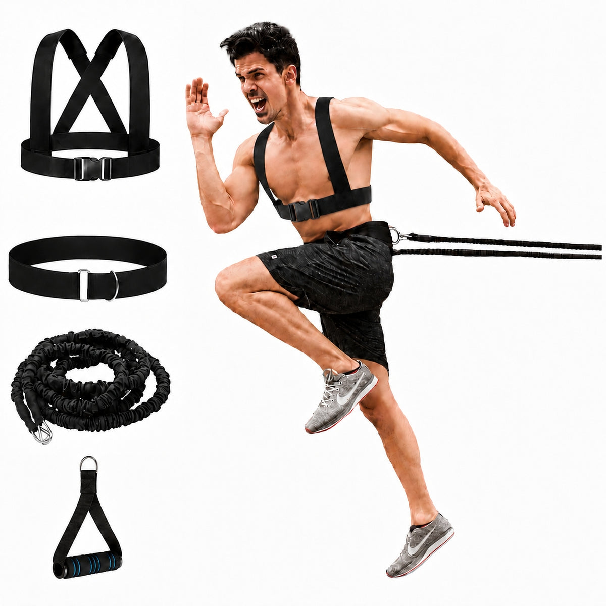 RESISTANCE BRACES FOR RUNNING SPRINT SPEED BELT RUNNER ROPE