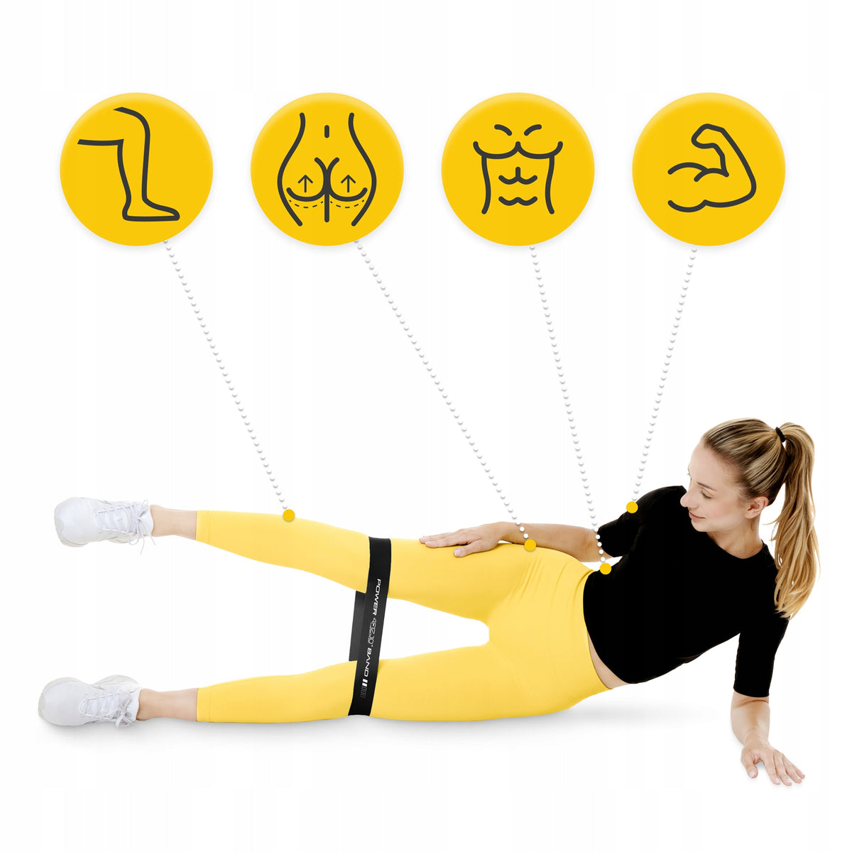 RESISTANCE RUBBER SET OF 5 FOR STRETCHING EXERCISES TRAINING MINI BAND 30 CM Color multicolor