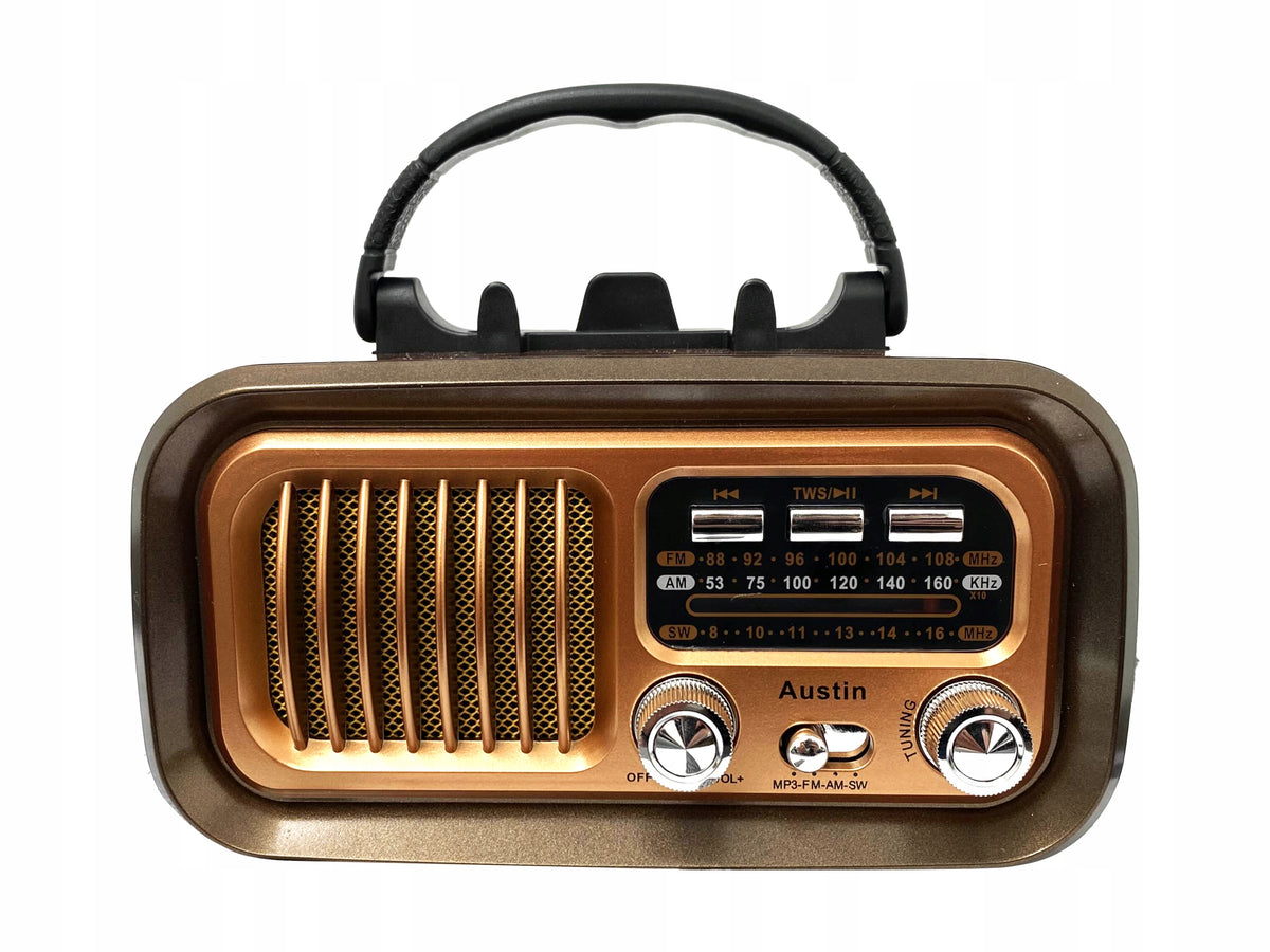 Retropolis AUSTIN Vintage Radio Retro Solar USB microSD Bluetooth 1200mAh Packaging status original
