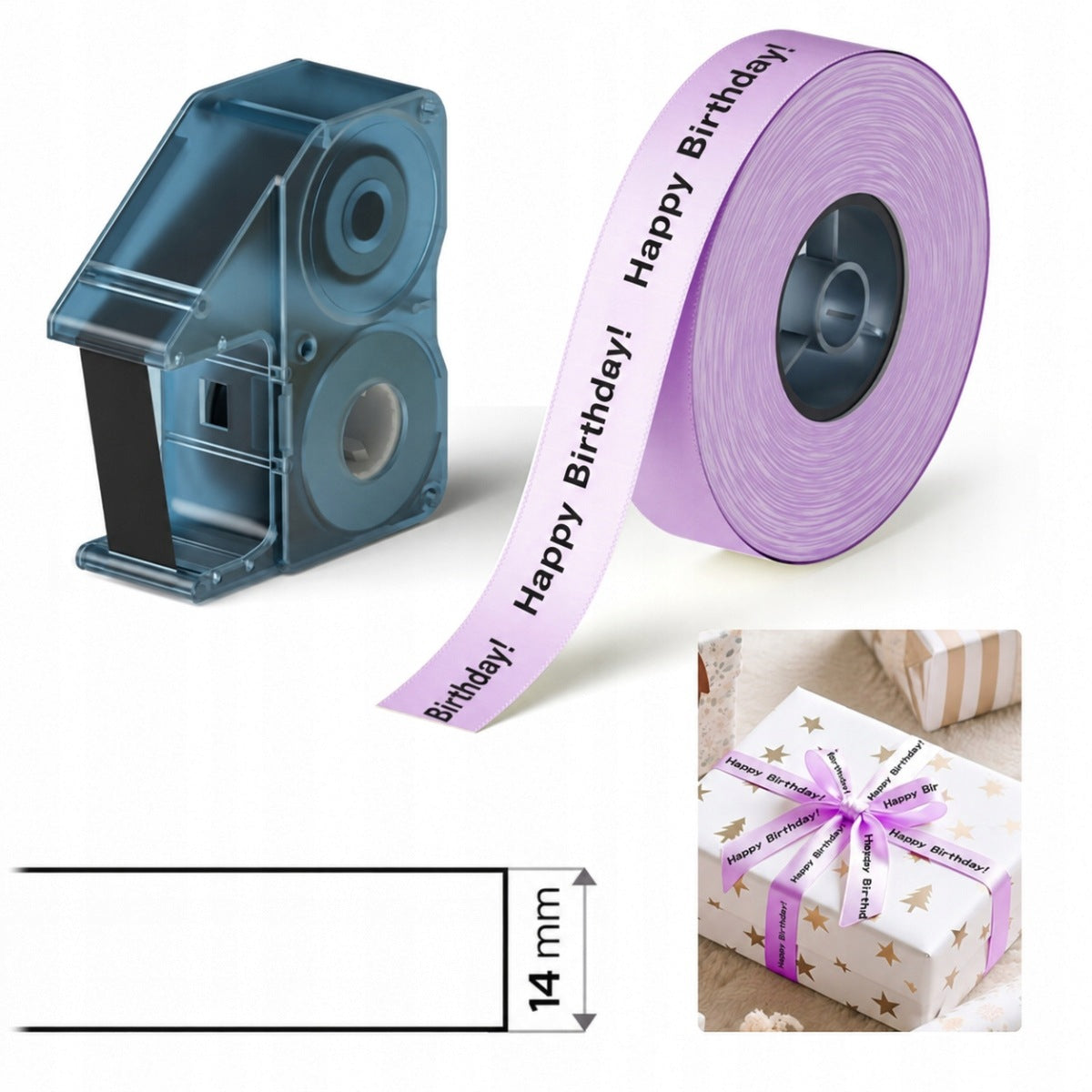 Ribbon NIIMBOT B18 N1 purple + thermal transfer tape black 14 mm