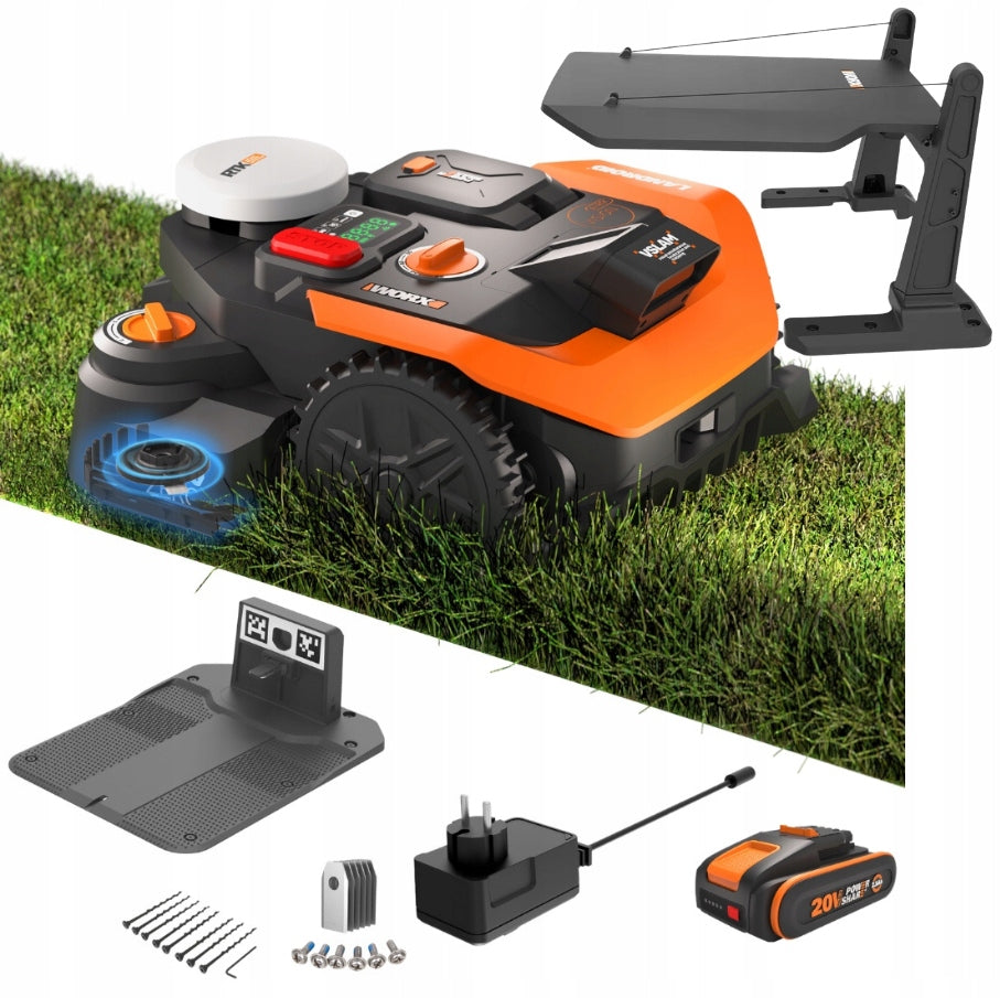 Robot mower Worx Vision Cloud RTK automatic mower 650m WR365E Garage Packaging status original