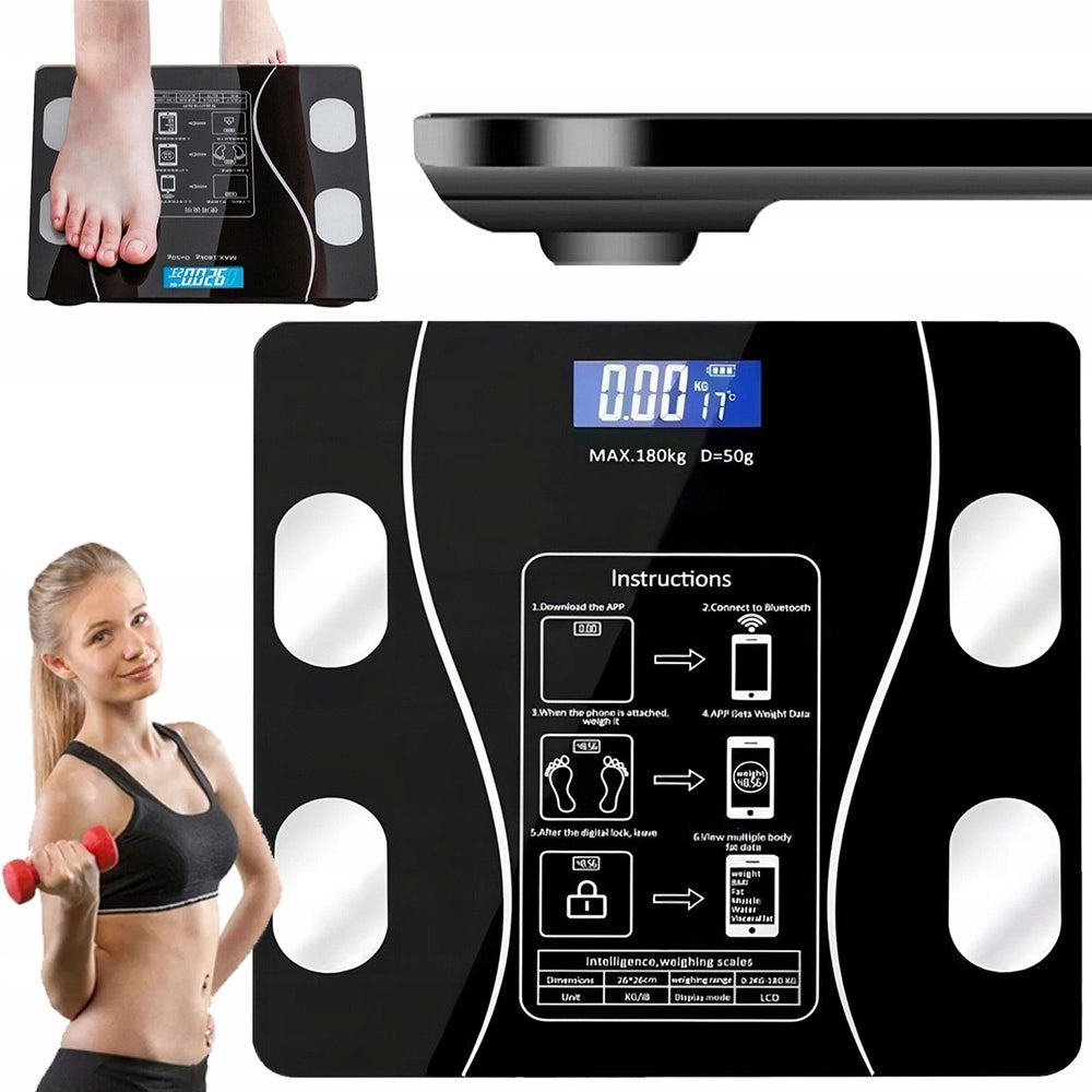 SMART BATHROOM SCALE SMART MUSCLE FAT MEASUREMENT BMI BLUETOOTH