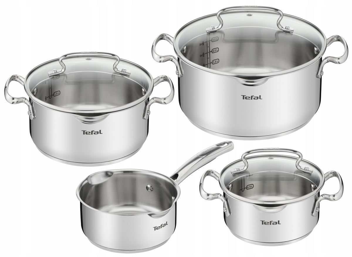 Set of stainless steel pots TEFAL Duetto+ 7el G719S735 for induction