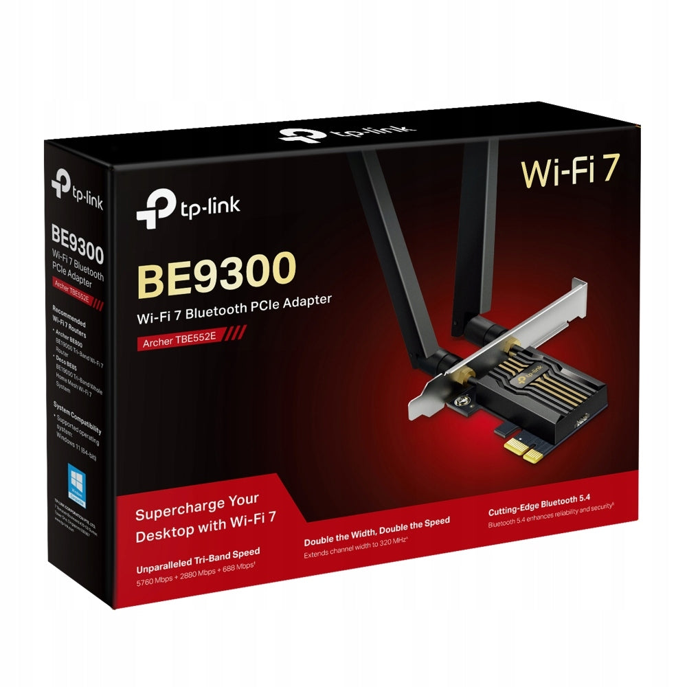 Sieťová karta TP-LINK Archer TBE552E PCI-E Wi-Fi 7 BT 5.4 BE9300