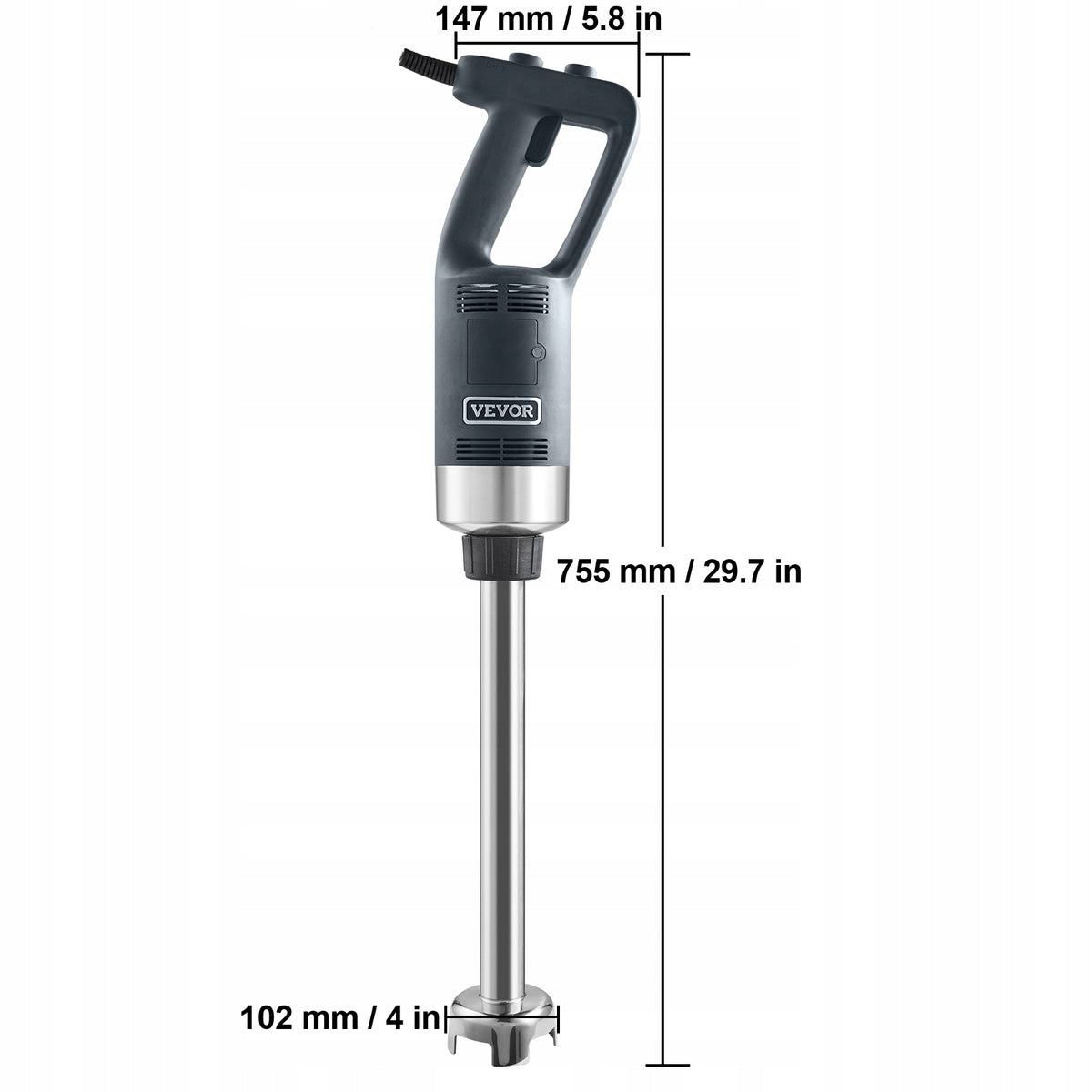 VEVOR Hand Blender 750W 75,5CM Stainless Steel Adjustable Speed Brand Vevor