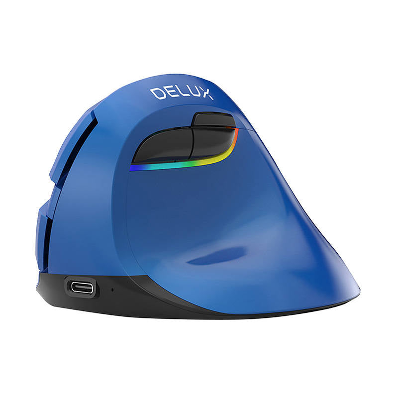 WIRELESS VERTICAL MOUSE BT + 2,4GHZ BLUE DELUX M618MINI