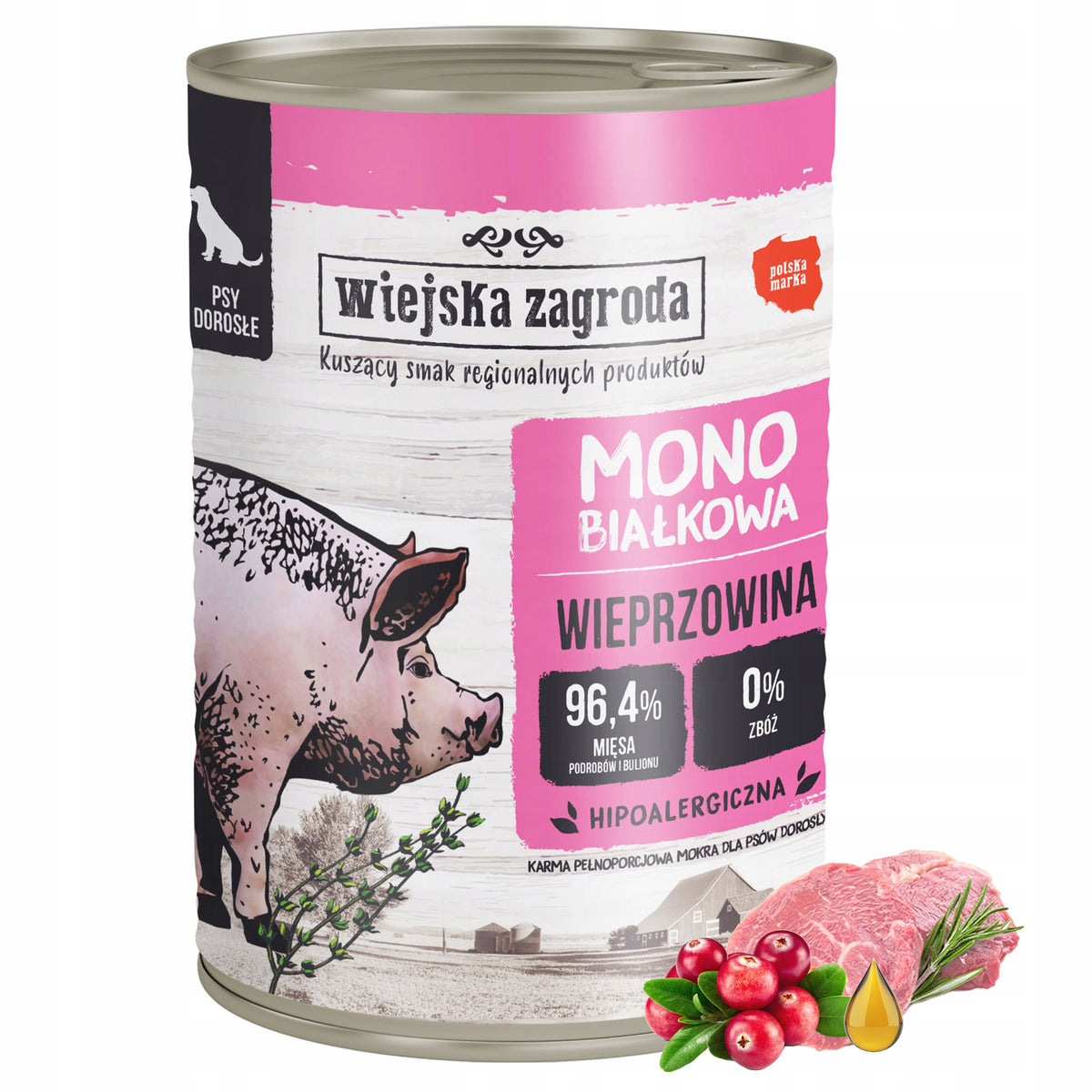 Wiejska Zagroda food for Dog Monoprotein Pork 400g