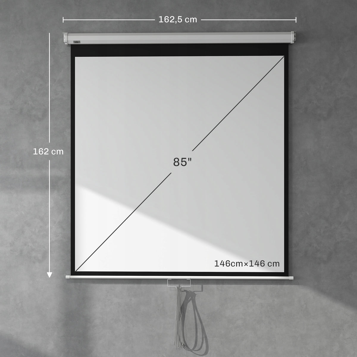 1:1 projection screen HOMCOM 8 cm x 162 cm projection screen Manufacturer code 001-016V00WT