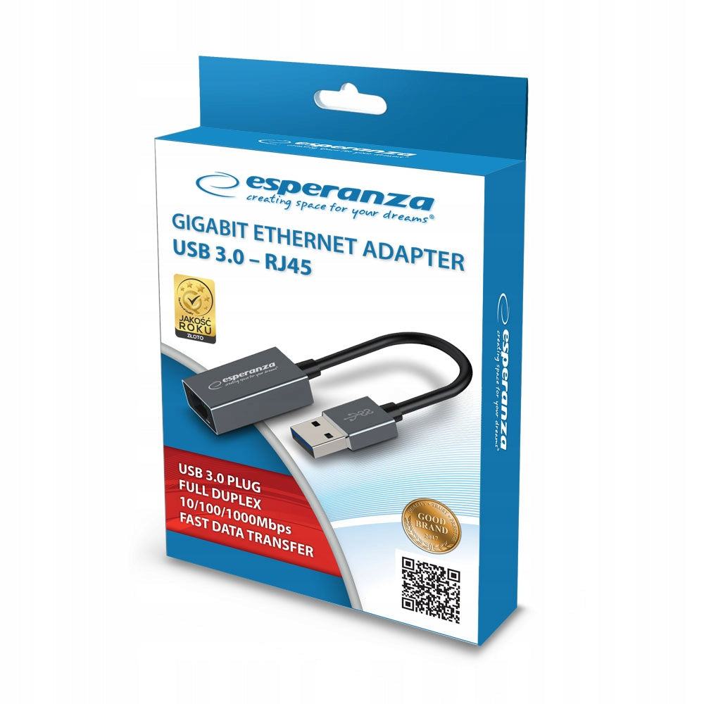 1 GIGABIT ETHERNET 1000 MBPS USB ADAPTER 3.0 RJ45 Manufacturer Esperanza