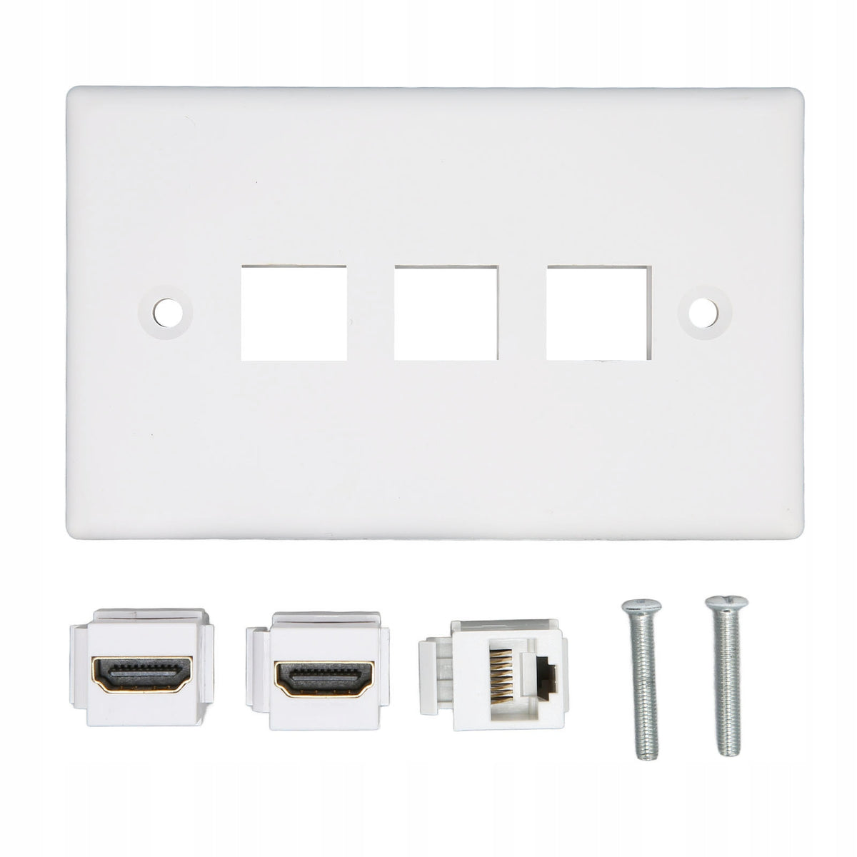 1 Port CAT6 Keystone Wall Plate, ABS HD Multimedia Interface Ethernet Faceplate