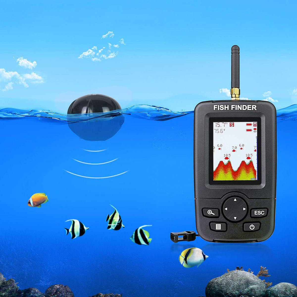 100M WIRELESS SMART FISH DETECTOR SONARS WITH BACKLIGHT Manufacturer code Smart Sonar PRO