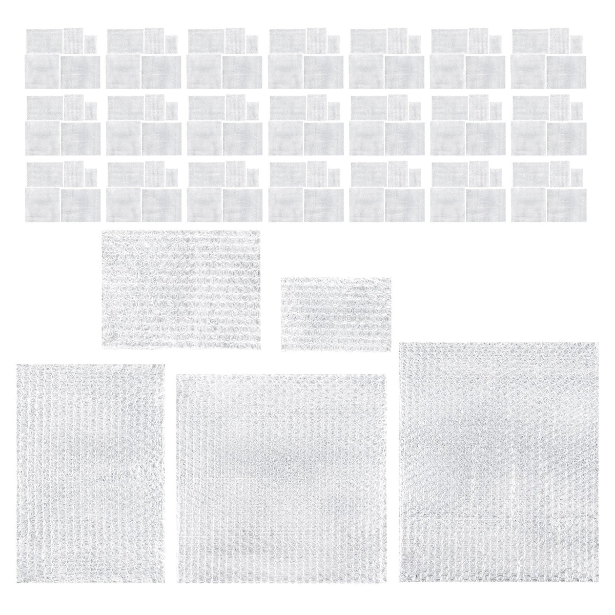 100Pcs Transparent Double Walled Bubble Pouches for Shockproof Packing Width 30 cm