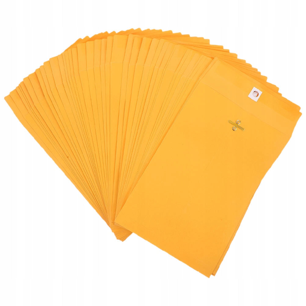 100Pcs Yellow Kraft Paper Clasp Envelopes for Office Documents