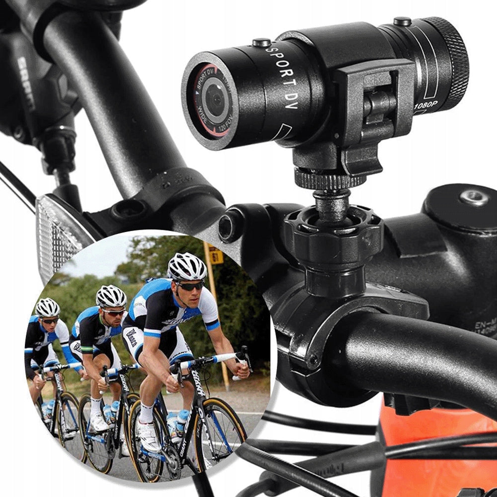 1080P WATERPROOF BICYCLE CAMERA WITH HELMET AND HANDLEBAR HOLDER Packaging status original
