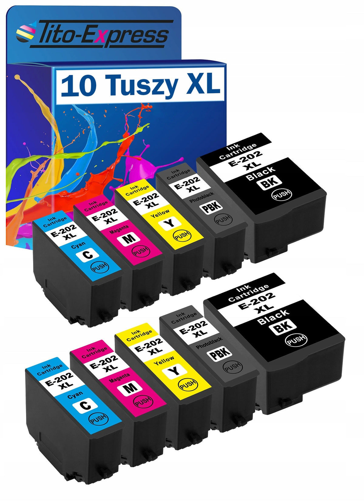 10x Ink cartridges for EPSON 202 XL XP-6000 XP-6100 XP-6105