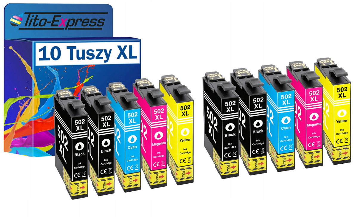 10x Ink cartridges for EPSON 502 XL XP-5100 XP-5105 XP-5150 XP-5155 WF-2800 WF-2860