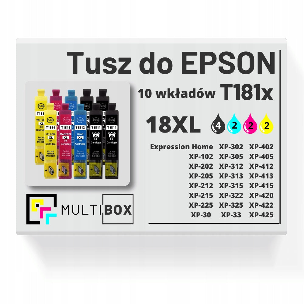 10x NEW 18XL T181 ink cartridge for EPSON Expression Home XP-302 XP-325 XP-412