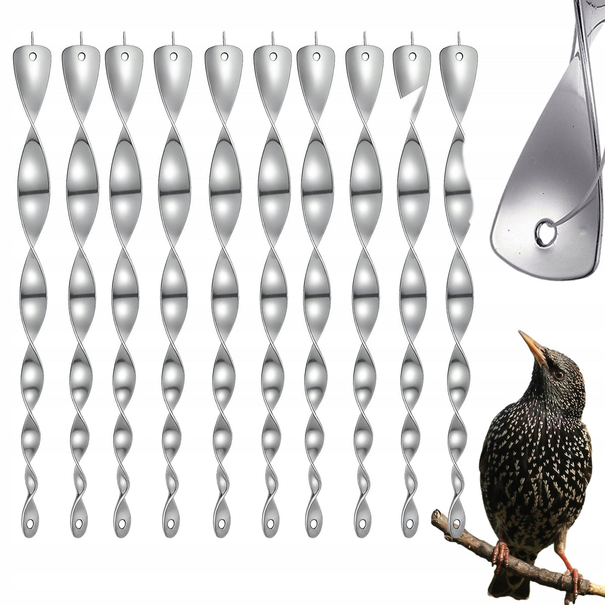 10x WIND SPIRAL BIRD REPELLENT PIGEON REFLECTIVE DECORATION TWISTER