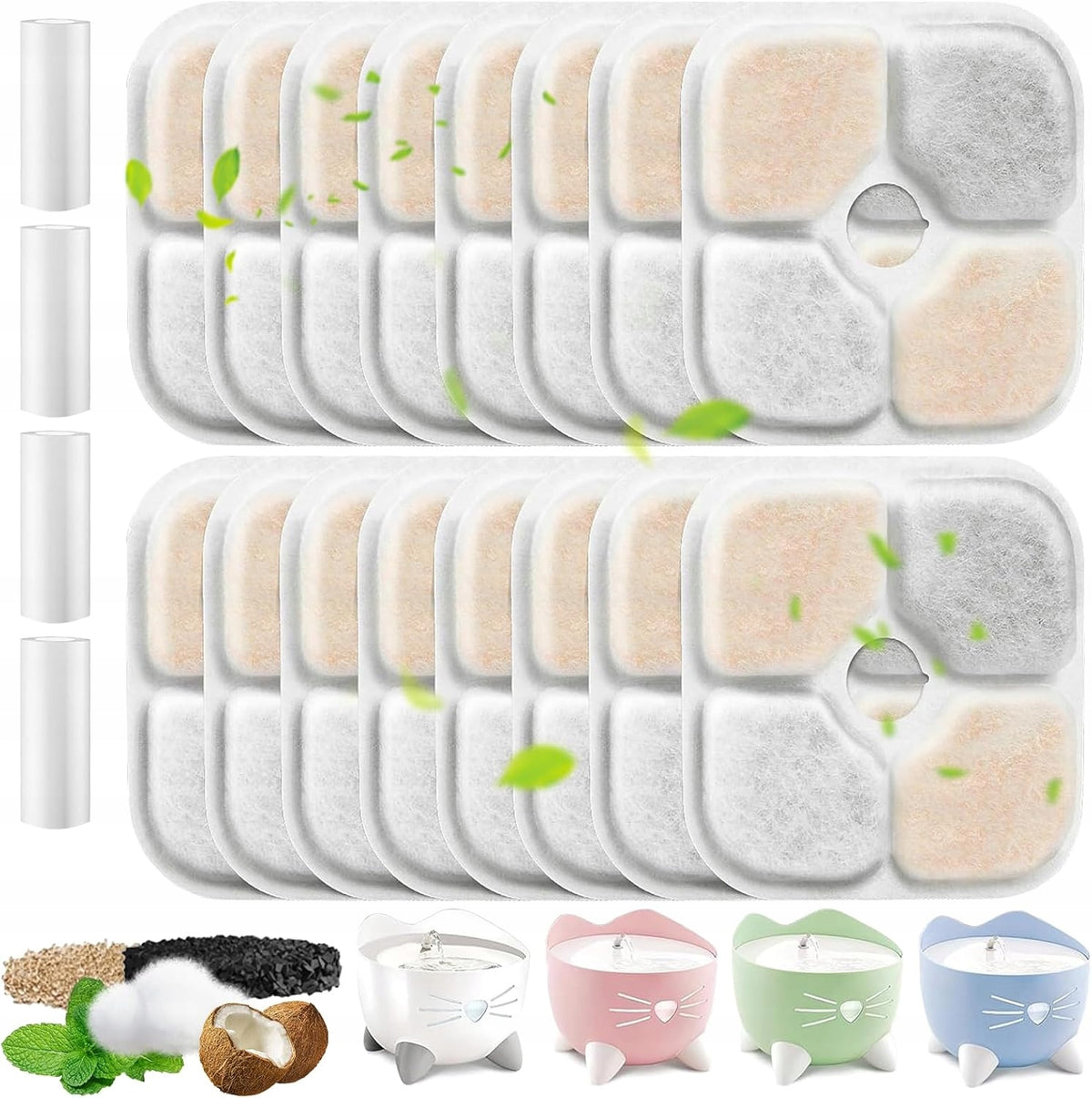 12PCS REPLACEMENT FILTERS FOUNTAIN DRINKER CATIT PIXI FOR CAT 8,5cm SET