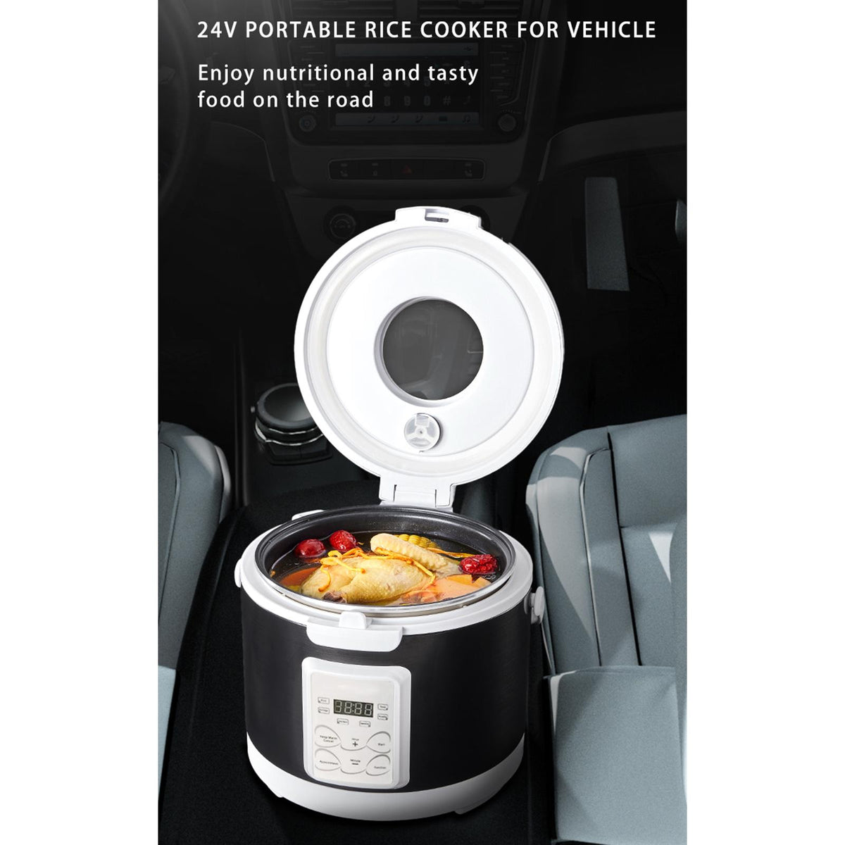 12V 24V Portable Car 3L Electric Rice Cooker 26x23cm Portable Style B