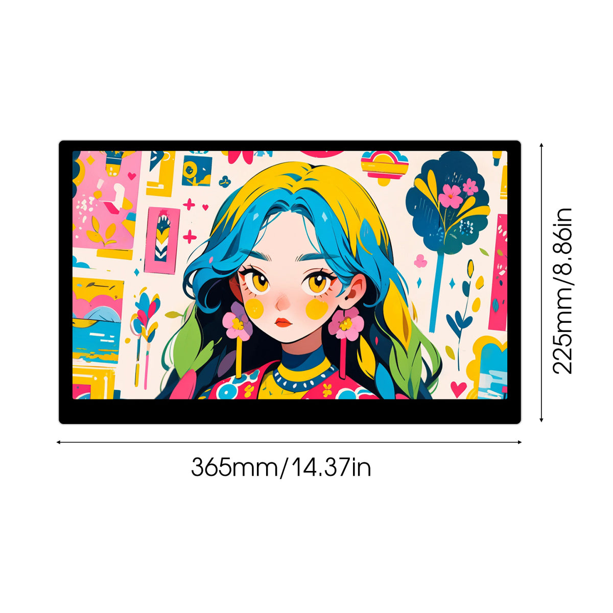 15,6 Inch Graphics Drawing Tablet Monitor 16384 Pressure Levels Model P160