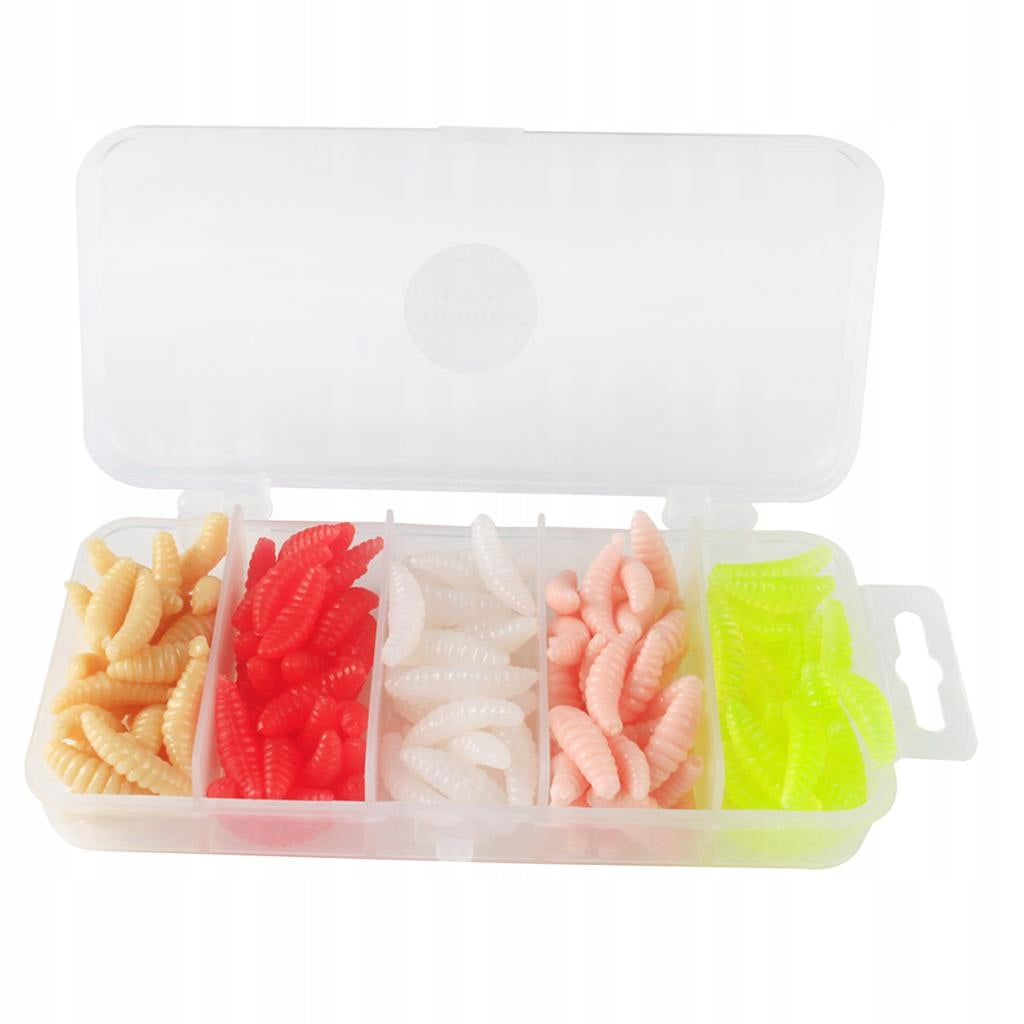 150pcs Soft Fishing Earthworm Lures Worms Simulation Maggots Floating Carp