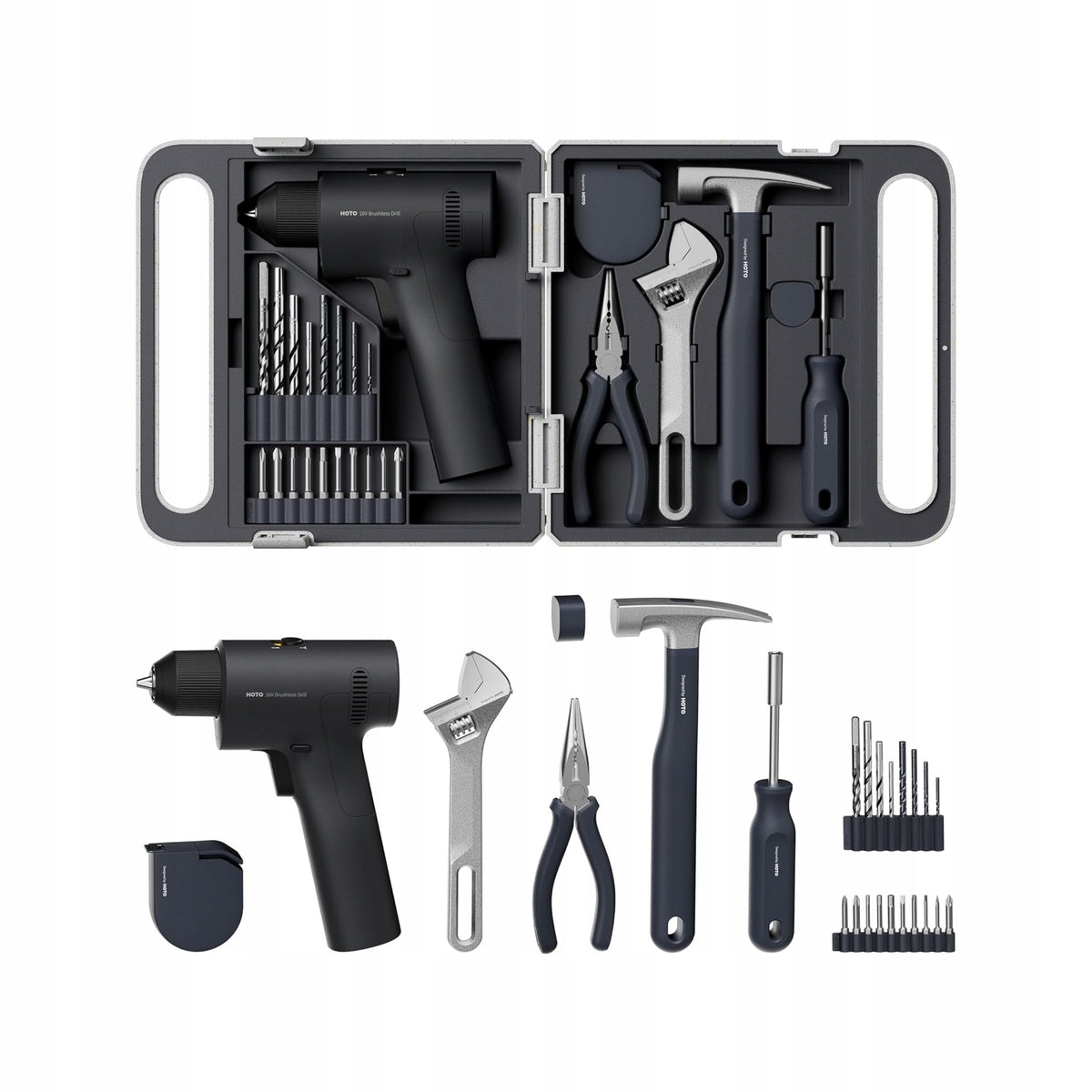 16V Cordless Drilling Machine with Mobile Suitcase Tool Kit