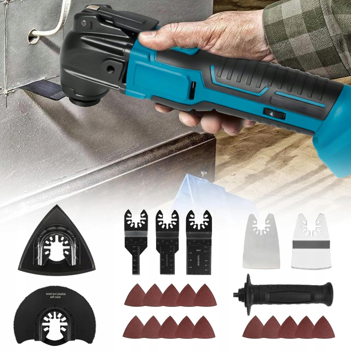 18V 300W MULTI-TOOL WITH 22 ELEMENTS FOR HOMEWORK AND HOBBIES Manufacturer code DED7059