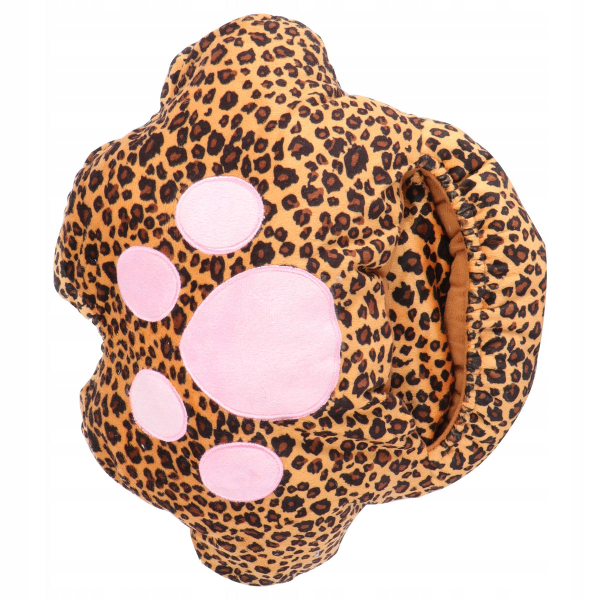 1PC LEOPARD USB HEATED FOOT WARMER PLUSH SLIPPERS WITH ANTI-SLIP SOLE