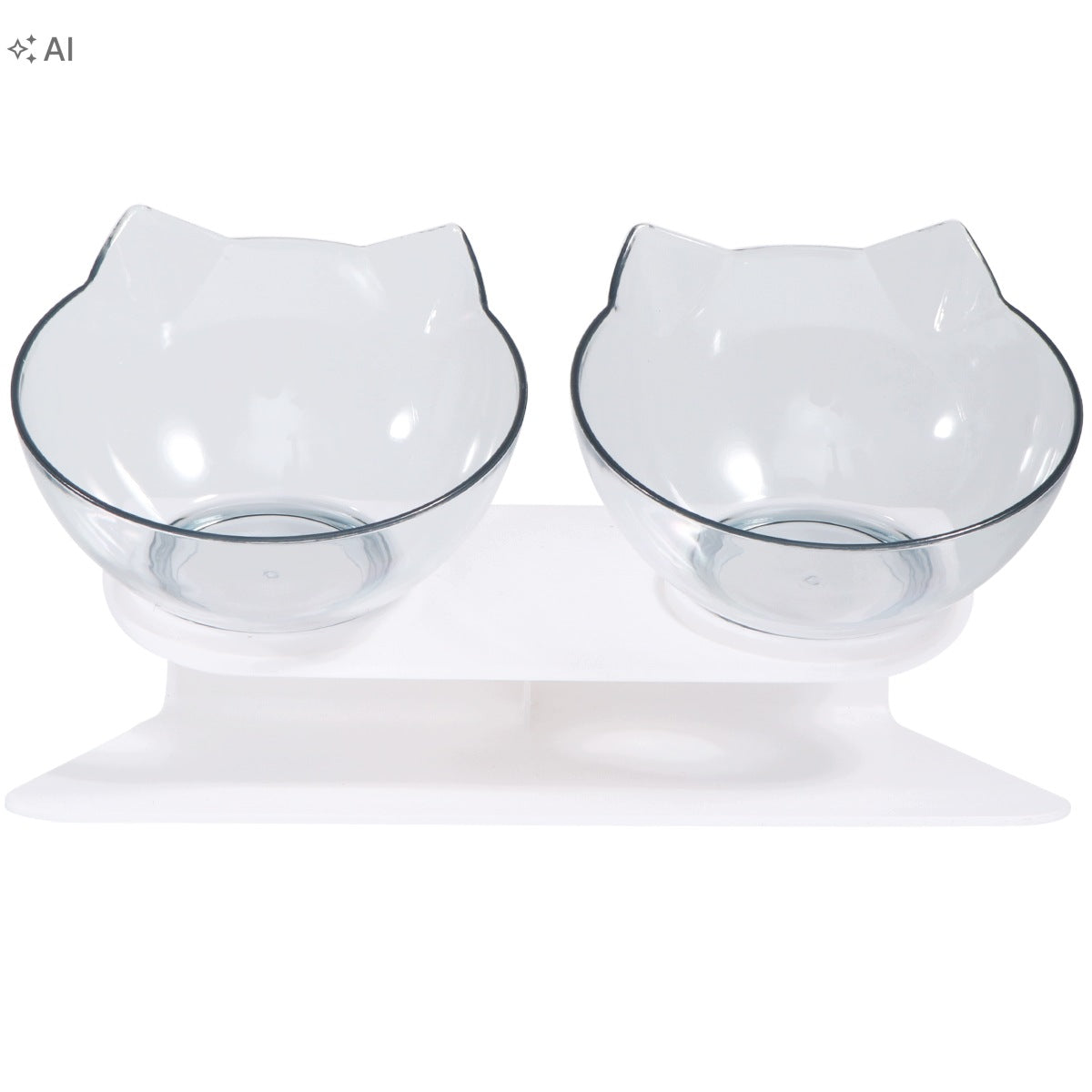 1PC WHITE ANTI-SLIP PLASTIC PET FEEDER BOWL FOR CATS AND DOGS